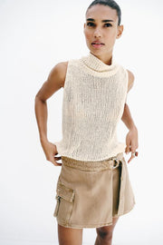 Jupe-culotte croisée cargo