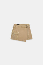 Jupe-culotte croisée cargo
