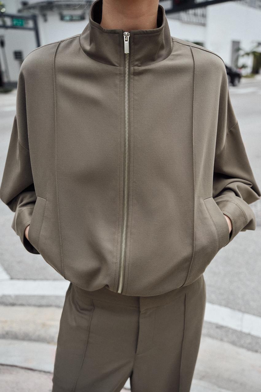 Blouson bomber à col montant