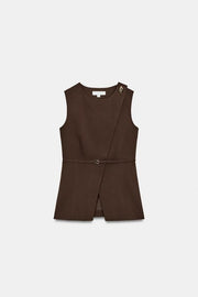 Gilet croisé avec ceinture