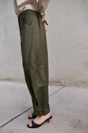 Pantalon coupe barrel à passants
