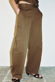 Pantalon coupe barrel à poches cargo