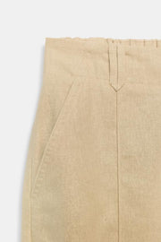 Pantalon carotte en lin à nervure