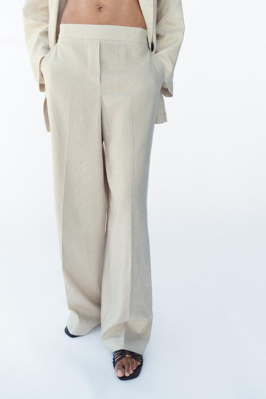 Pantalon droit en lin