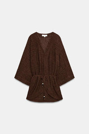 Veste avec ceinture effet froissé