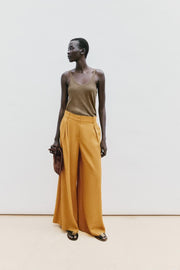 Pantalon large en lin