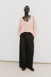 Pantalon large en lin