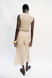 Pantalon-culotte à coutures contrastées