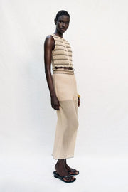Pantalon-culotte à coutures contrastées