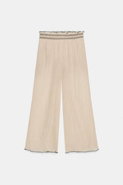 Pantalon-culotte à coutures contrastées