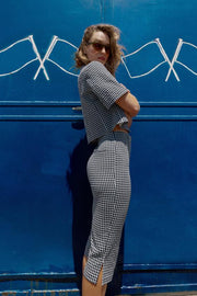 Pantalon capri à carreaux vichy