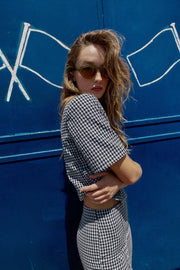 Pantalon capri à carreaux vichy