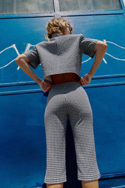 Pantalon capri à carreaux vichy