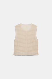 Top façon gilet à coutures contrastées