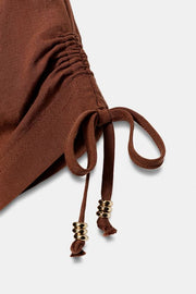 Veste safari à manches courtes à perles