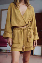 Veste croisée à entre-deux