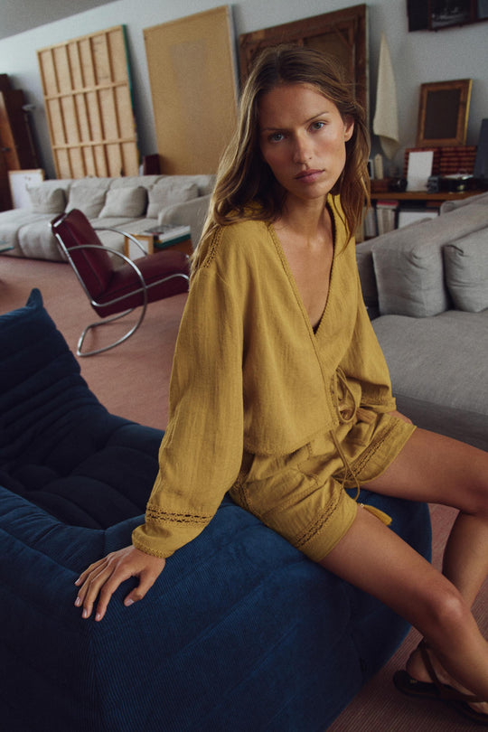 Veste croisée à entre-deux