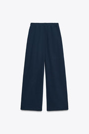 Pantalon basique en molleton, coupe droite et bas réglable