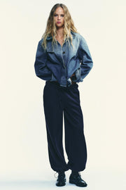 Pantalon basique en molleton, coupe droite et bas réglable