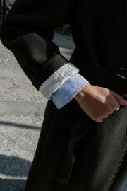 Manteau long en laine avec ceinture