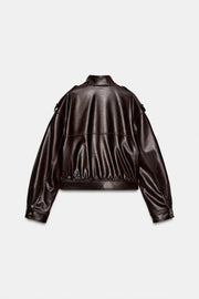 Blouson effet cuir à passants