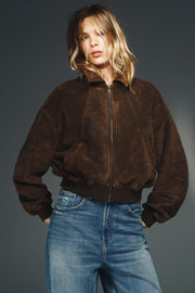 Blouson effet suédine
