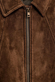 Blouson effet suédine
