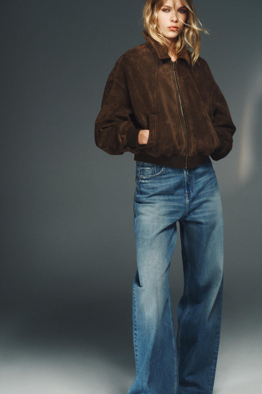 Blouson effet suédine
