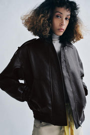 Veste bomber effet cuir ZW Collection