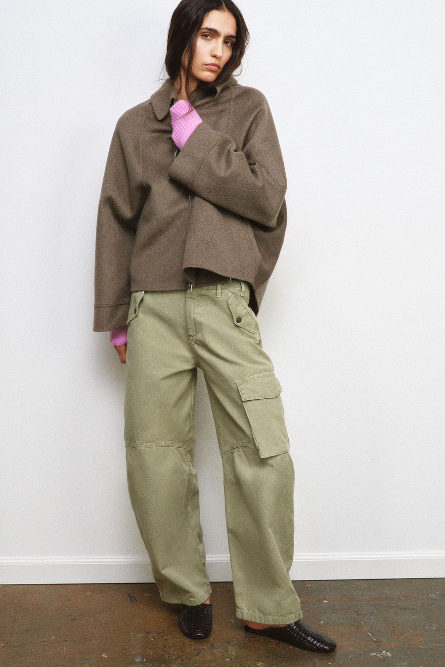 Veste en laine à fermeture zippée ZW Collection