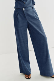 Pantalon large à taille croisée