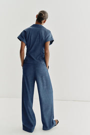 Pantalon large à taille croisée