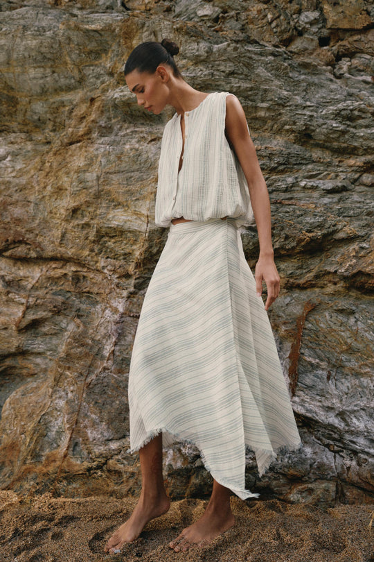 Jupe midi asymétrique