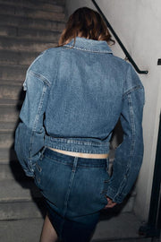 Blouson en denim à passants