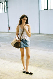 Jupe mini en denim TRF