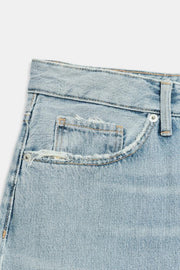 Jorts en denim TRF déchiré, taille mi-haute