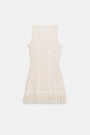 Robe courte au crochet à franges