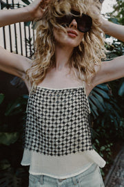 Top à sequins en fil métallisé