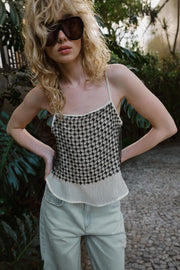 Top à sequins en fil métallisé