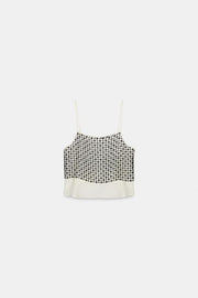 Top à sequins en fil métallisé