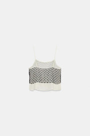 Top à sequins en fil métallisé