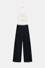 Combinaison longue dos-nu avec ceinture