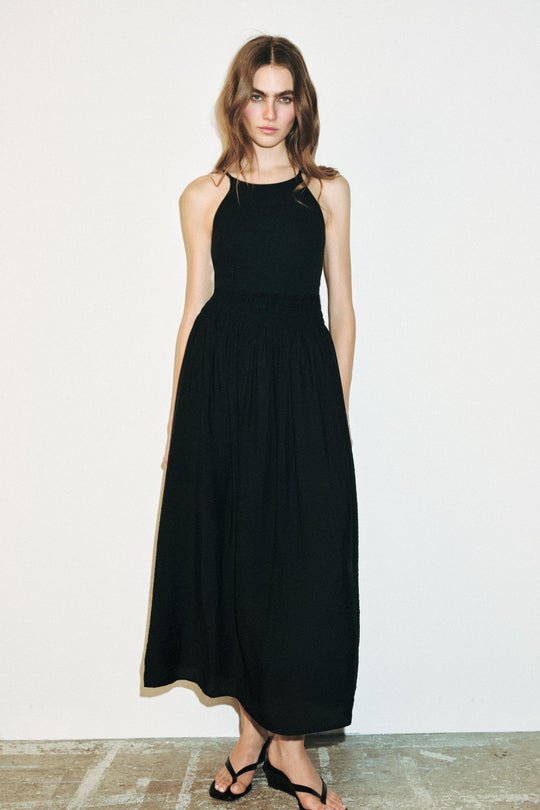 Robe contrastée à bretelles
