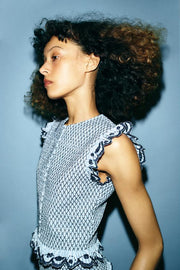 Top smocké à carreaux