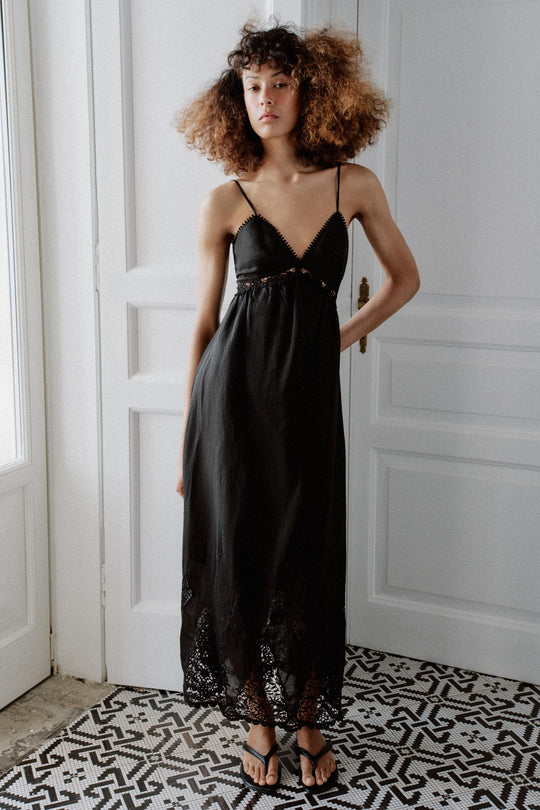 Robe midi brodée