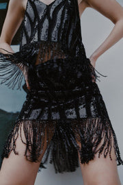 Jupe à franges à sequins