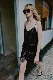 Jupe à franges à sequins