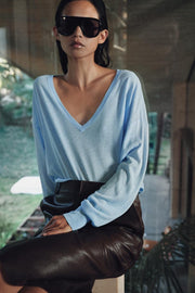 Pull en maille fine à décolleté en V