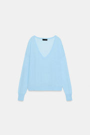 Pull en maille fine à décolleté en V