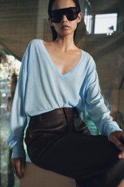 Pull en maille fine à décolleté en V